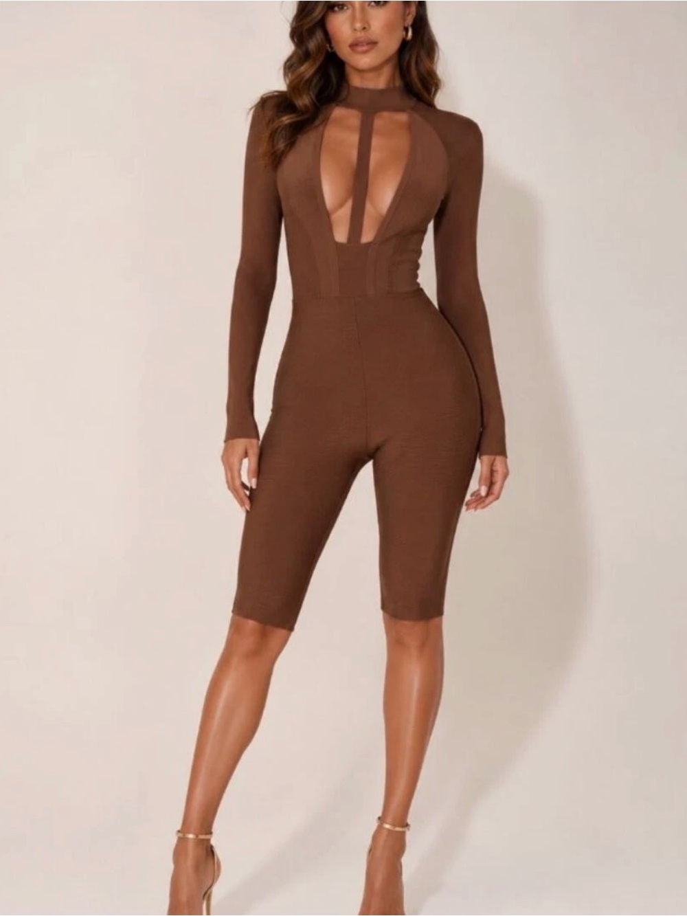 House of CB Comella bandage jumpsuit elevated Avant-Garde sculpting/contouring